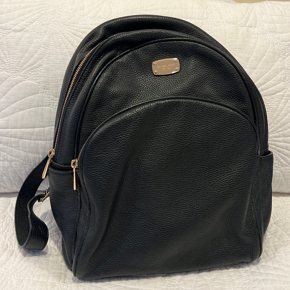 Micheal Kors Black Leather Backpack